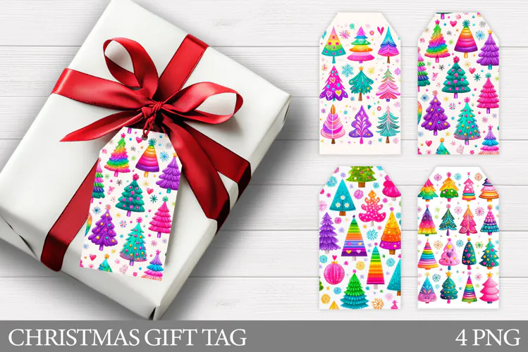 Christmas Gift Tag Printable. Christmas Tree Gift Tag Design