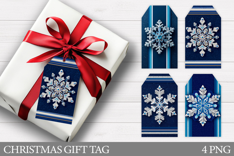 Snowflakes Gift Tag Design. Christmas Gift Tag Printable