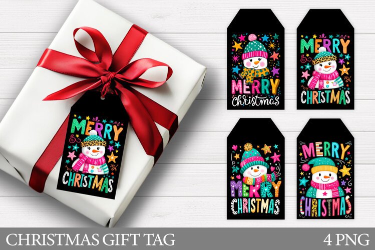 Christmas Snowman Gift Tag. Christmas Gift Tag Design example image 1