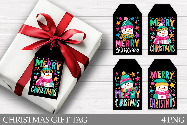 Christmas Snowman Gift Tag. Christmas Gift Tag Design