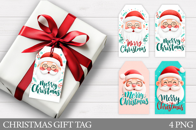 Christmas Gift Tags. Cute Santa Claus Gift Tag Printable