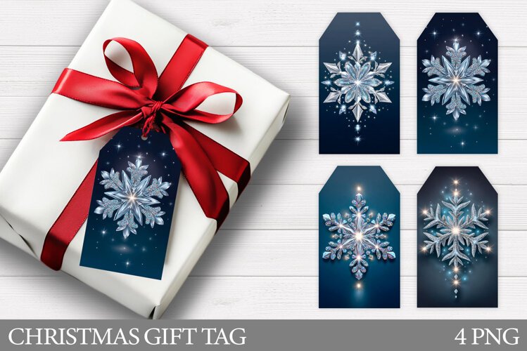 Snowflakes Gift Tag Design. Christmas Gift Tag Printable example image 1