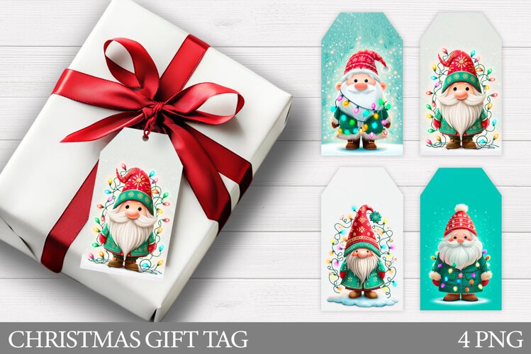 Christmas Gift Tags. Christmas Gnome Gift Tag Printable example image 1