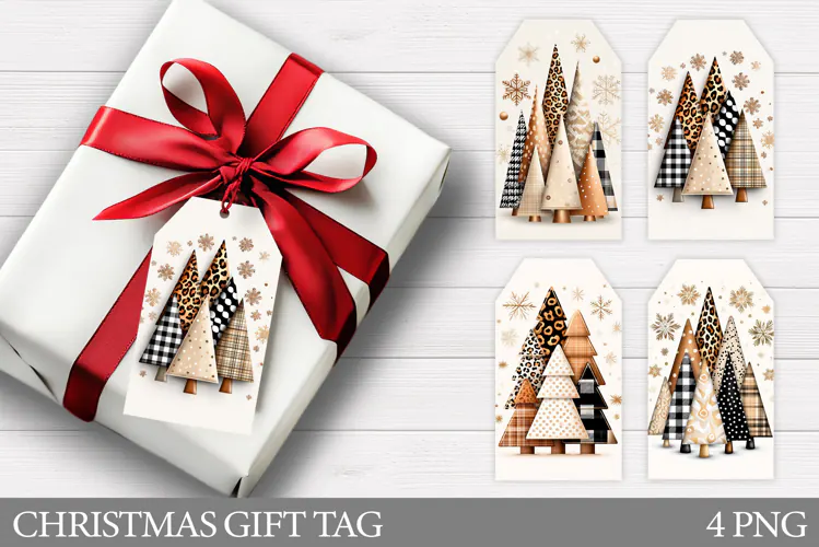 Christmas Gift Tag Printable. Christmas Tree Gift Tag Design