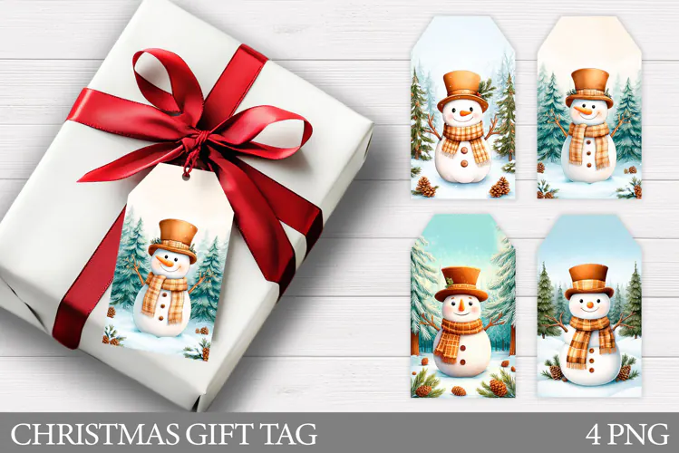 Christmas Snowman Gift Tag. Christmas Gift Tag Design