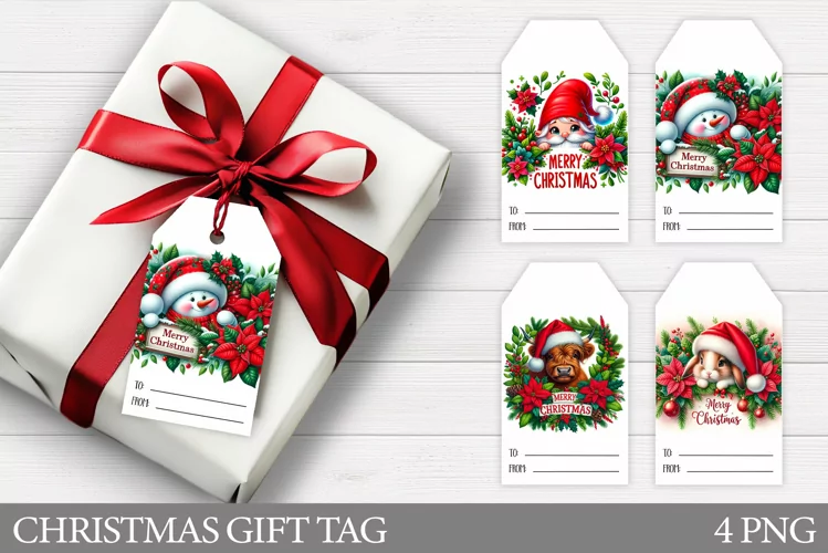 Christmas Gift Tags. Christmas Animals Gift Tag Printable