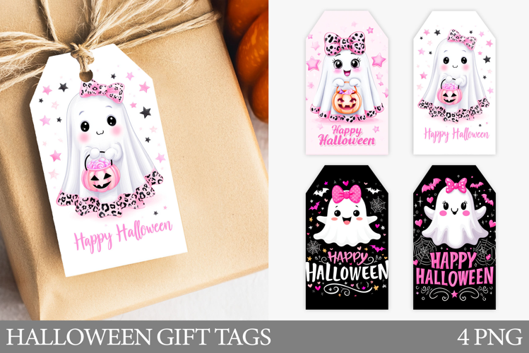 Cute Ghost Gift Tag. Halloween Gift Tag Printable