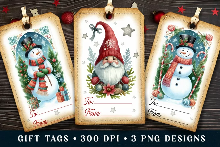 Christmas Gift Tags PNG, Christmas Labels, Christmas PNG