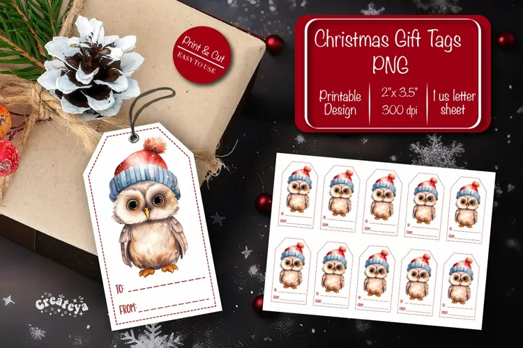 Christmas gift tag printable template Christmas Holiday tag