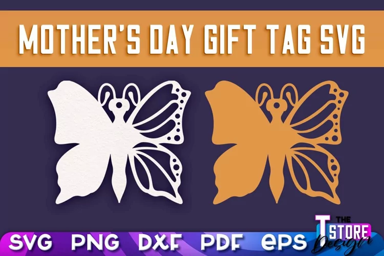 Mother's Day Gift Tag SVG | Butterfly SVG Design | SVG File
