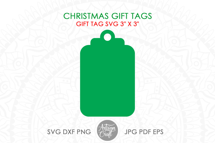 Gift tag SVG cut file, Christmas Gift tag