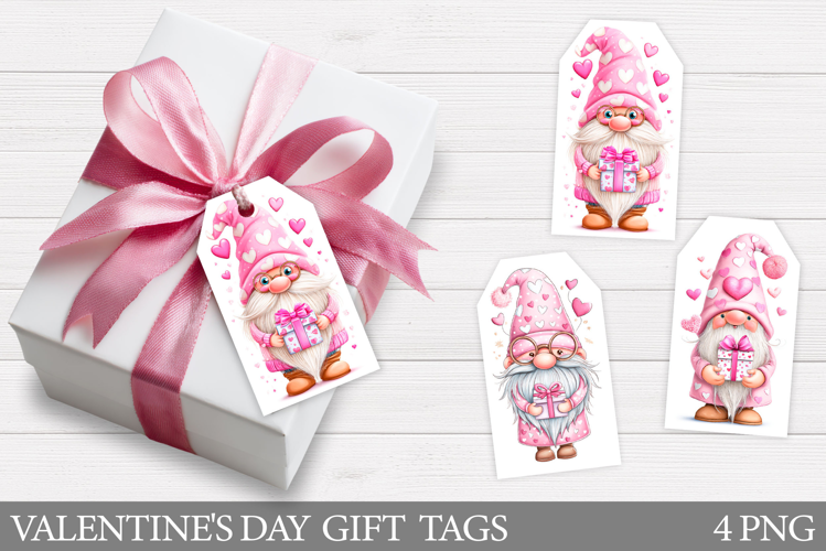 Valentines Gnome Gift Tags. Valentine Gift Tag Printable