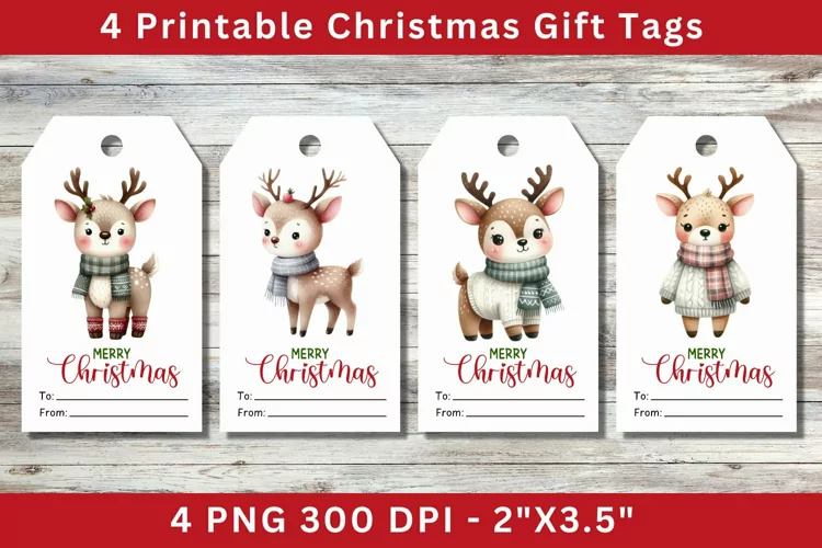 Christmas Gift Tags, reindeers