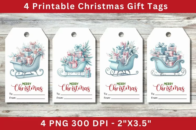 Christmas Gift Tags, christmas sleigh