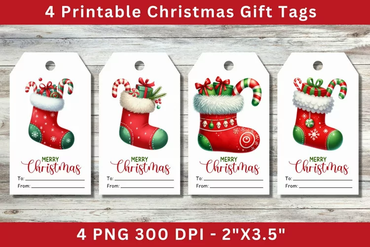 Christmas Gift Tags, christmas stocking