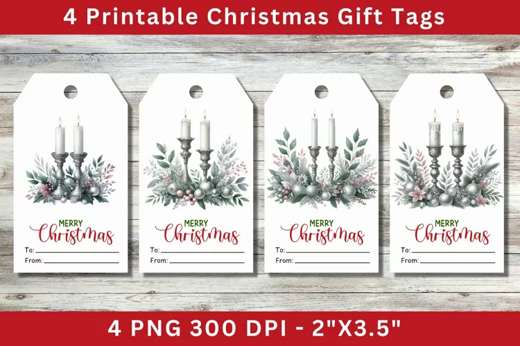 Christmas Gift Tags, christmas candle