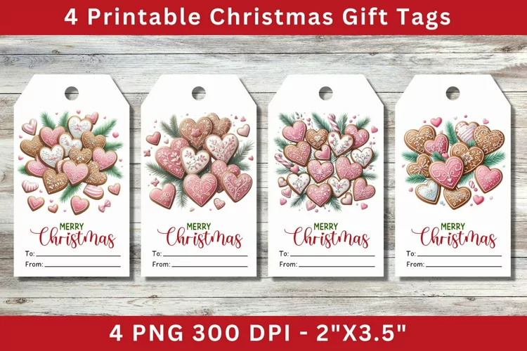 Christmas Gift Tags, hearts