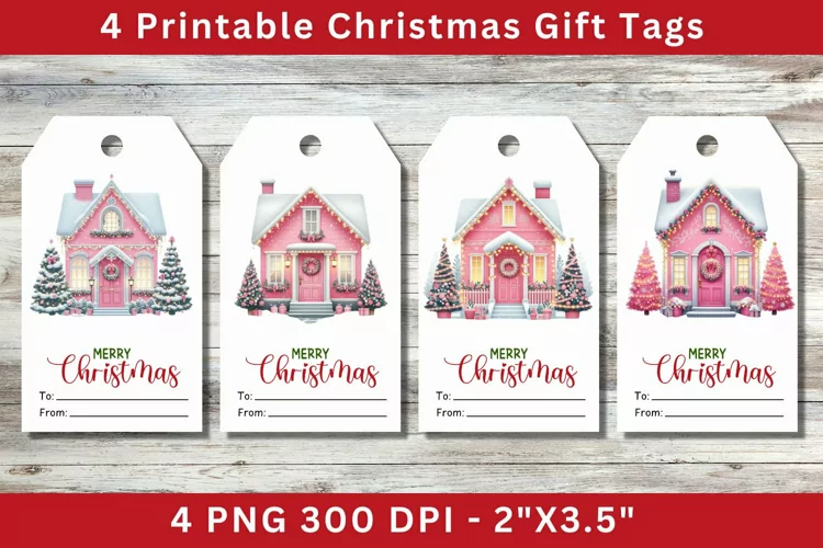Christmas Gift Tags, christmas house
