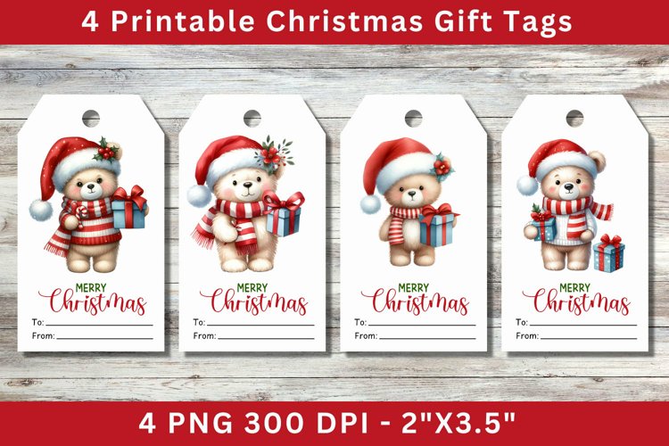 Christmas Gift Tags, baby bear