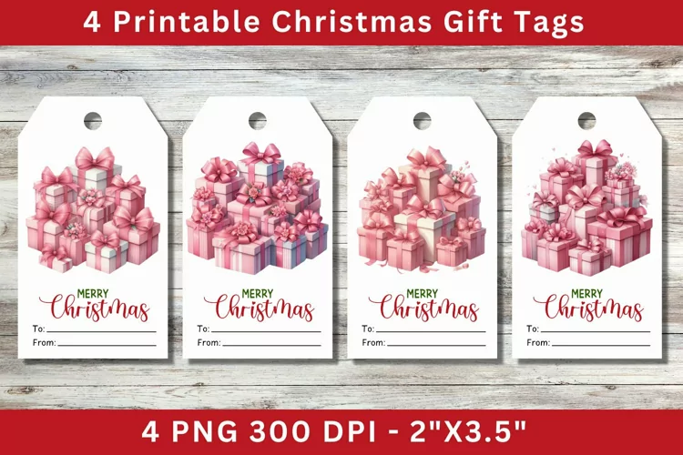 Christmas Gift Tags, wrapped gifts
