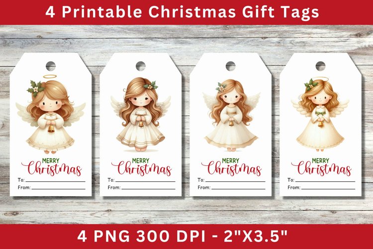 Christmas Gift Tags, girl angel