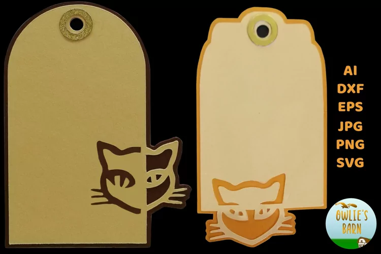 Two Halloween Gift Tags - Cat