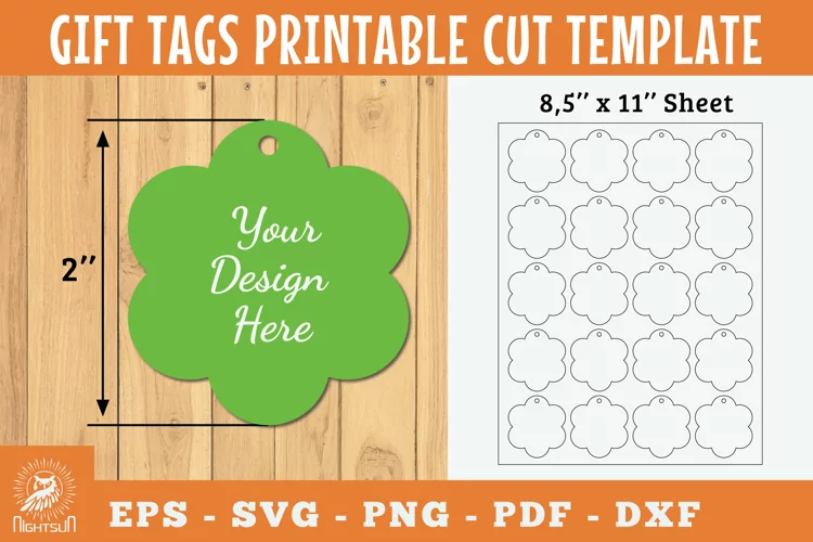 Gift Tags Flower Printable Cut Template Papercut