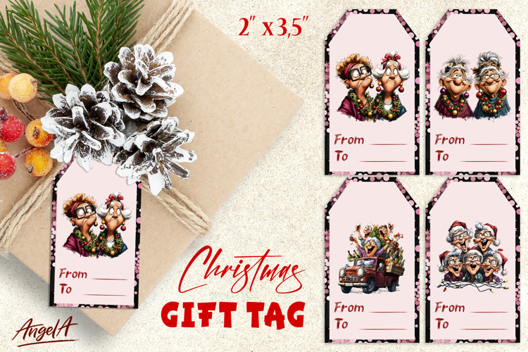 Christmas gift tags, Holiday gift label Best Friends PNG
