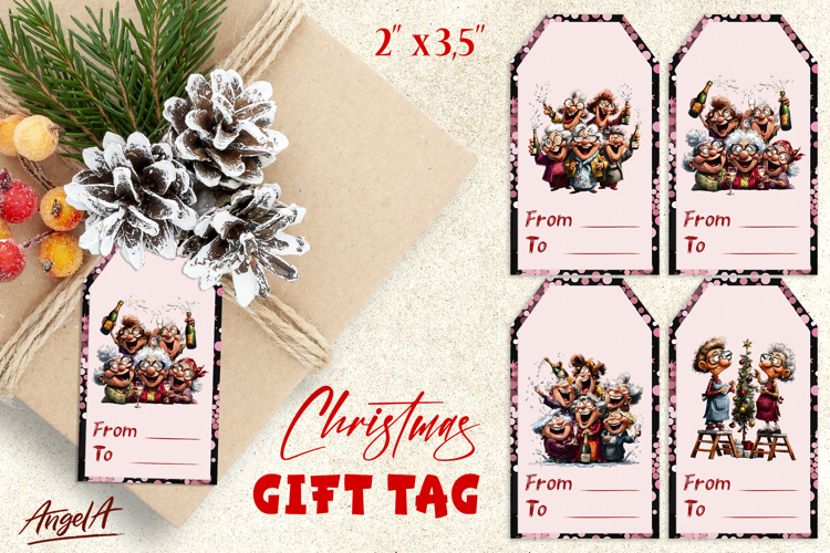 Christmas gift tags, Holiday gift label Friendship clipart