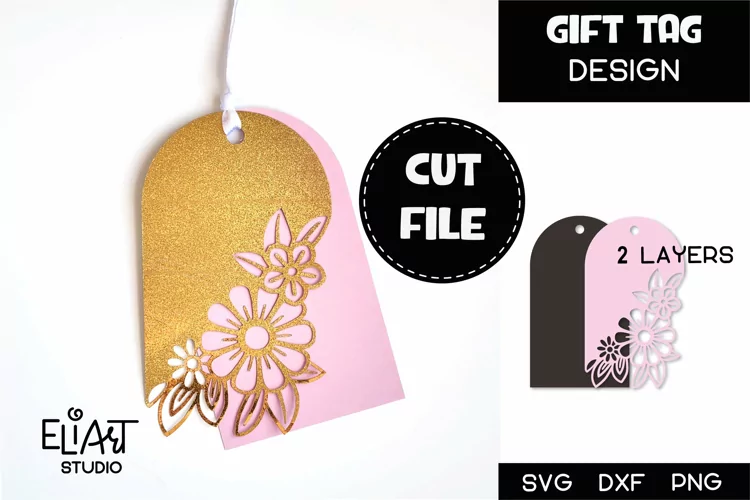 Summer Gift Tag SVG | Flowers Gift Tag Cut File
