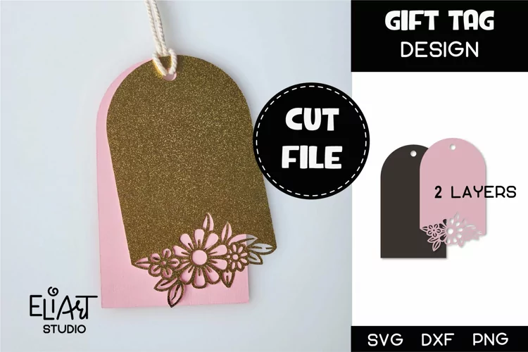 Summer Gift Tag Template | Flowers Gift Tag Cut File