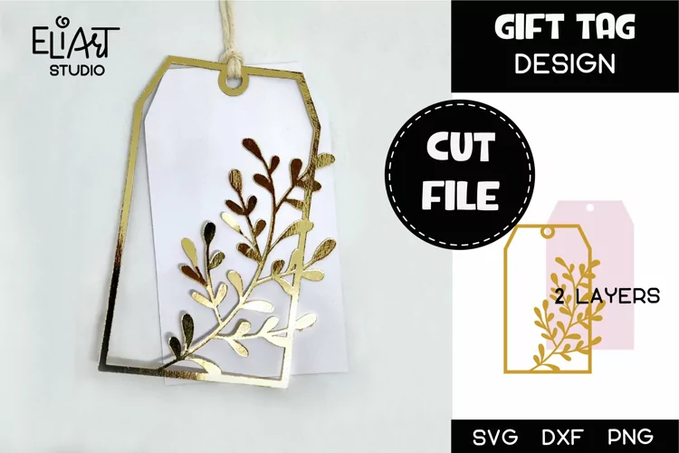 Leaves Gift Tag SVG | Gift Tag Template