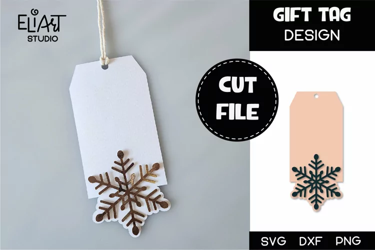 Snowflake Gift Tag SVG | Winter Gift Tag Cut File