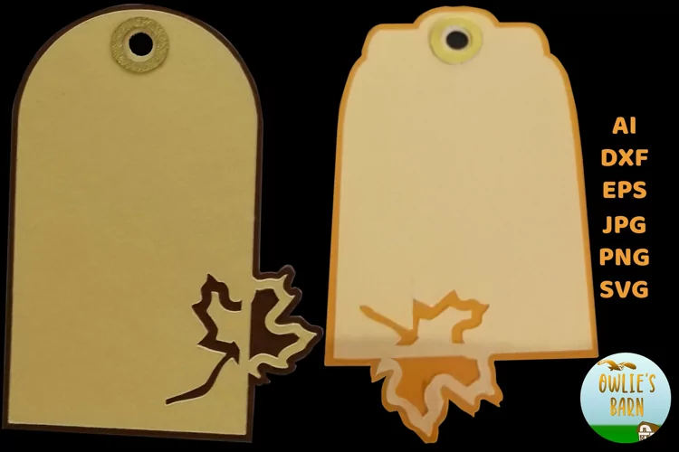 Two Gift Tags - Pumpkin Leaf