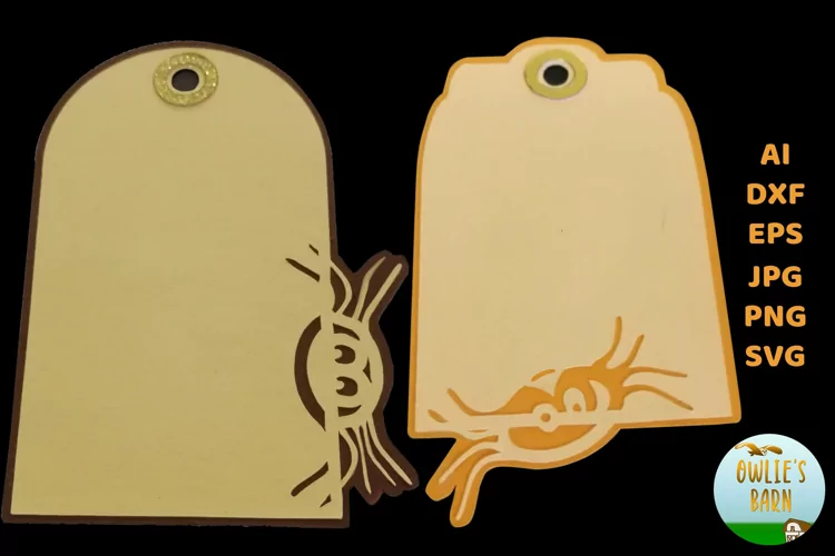 Two Halloween Gift Tags - Spiders