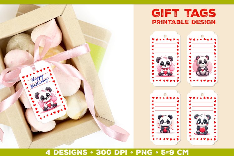 Printable Birthday Gift Tags Template with Adorable Animals example image 1