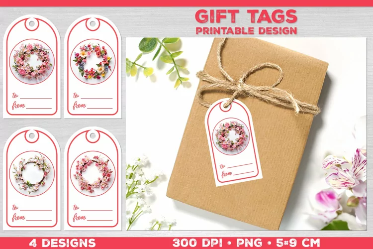 Joyful and fresh spring gift tags. Spring tags
