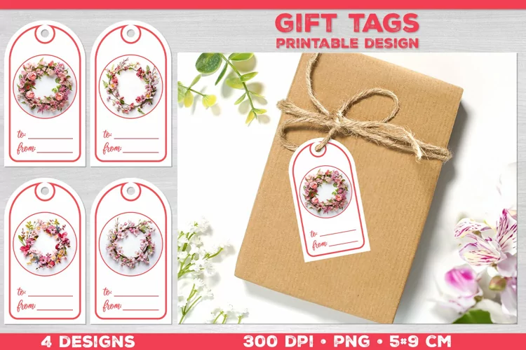 Gift giving with a touch of spring beauty. Spring tags