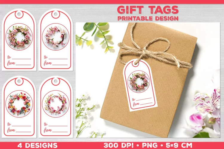 Flower gift tags for special occasions. Spring tags