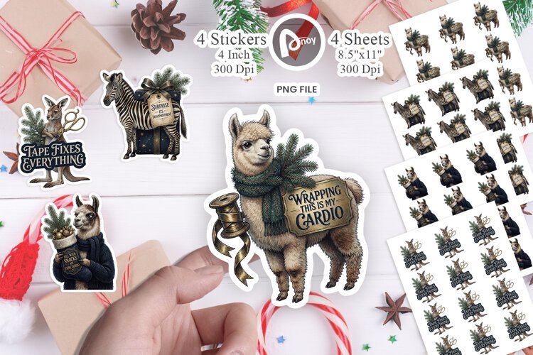 Gift-Wrap Grump Sarcastic Animals Sticker example image 1