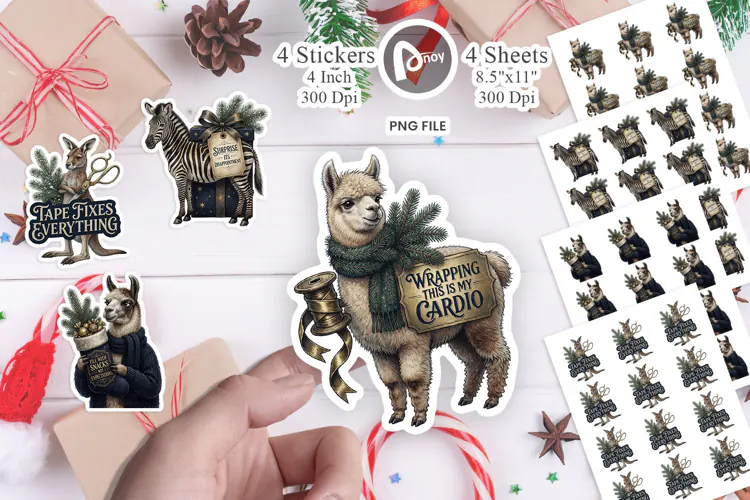 Gift-Wrap Grump Sarcastic Animals Sticker