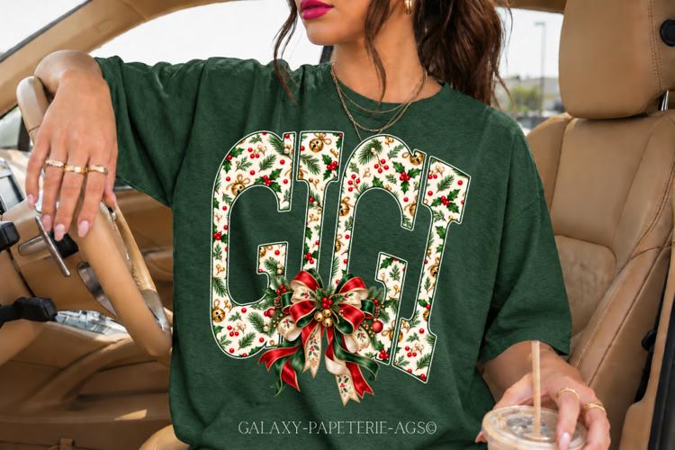 Gigi Christmas PNG | Vintage Holiday Bow Design