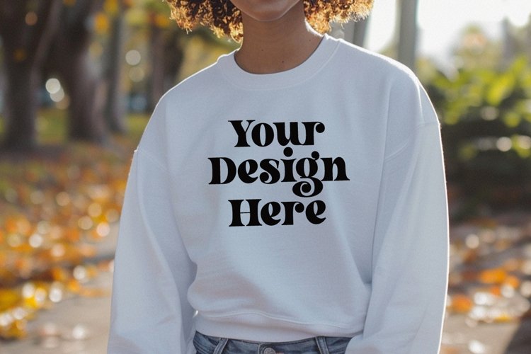 Gildan 5000 Crewneck Women White Color T-shirt Mockup