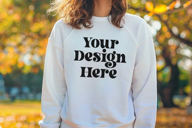 Gildan 5000 Crewneck Women White Color T-shirt Mockup