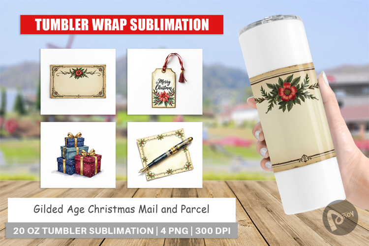 Gilded Age Christmas Mail Tumbler