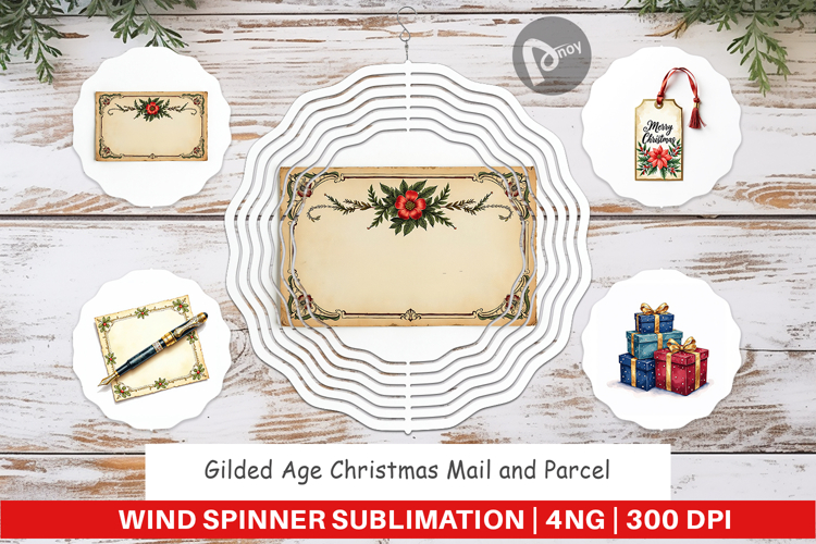 Gilded Age Christmas Mail Wind Spinner