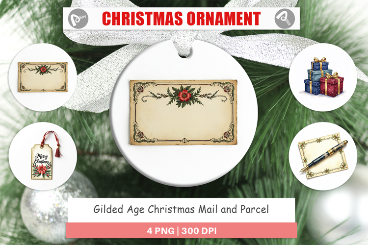 Gilded Age Christmas Mail Ornament
