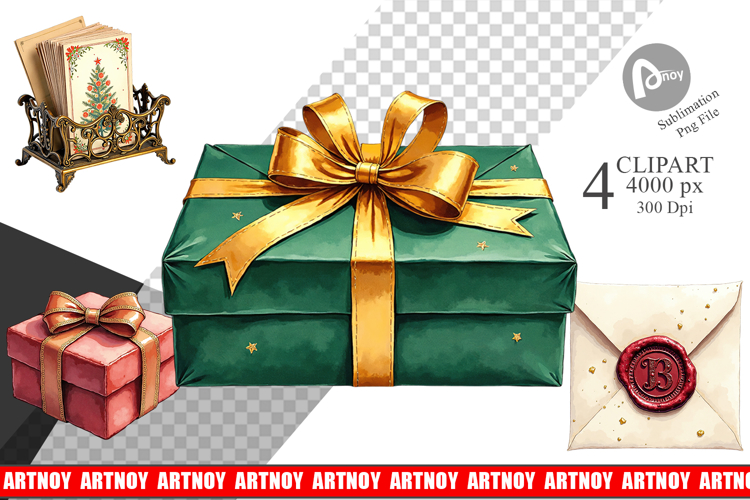 Gilded Age Christmas Mail Clipart