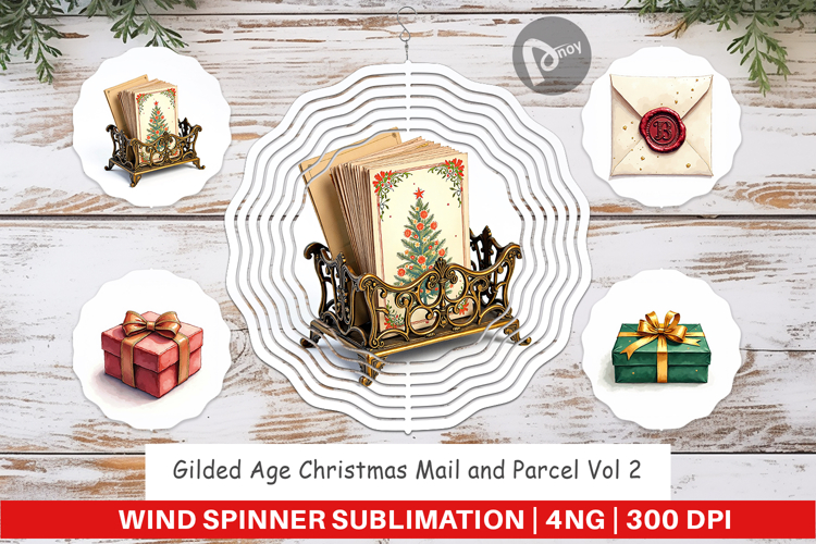 Gilded Age Christmas Mail Wind Spinner