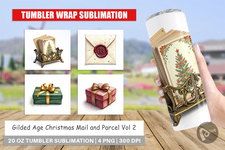 Gilded Age Christmas Mail Tumbler